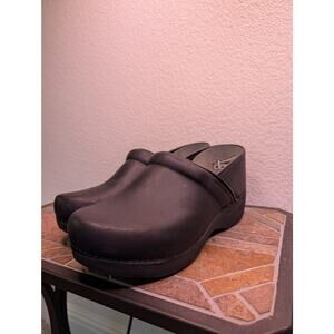 Dansko Black Leather Clogs Nurse Comfort Shoes 41 US 10-10.5